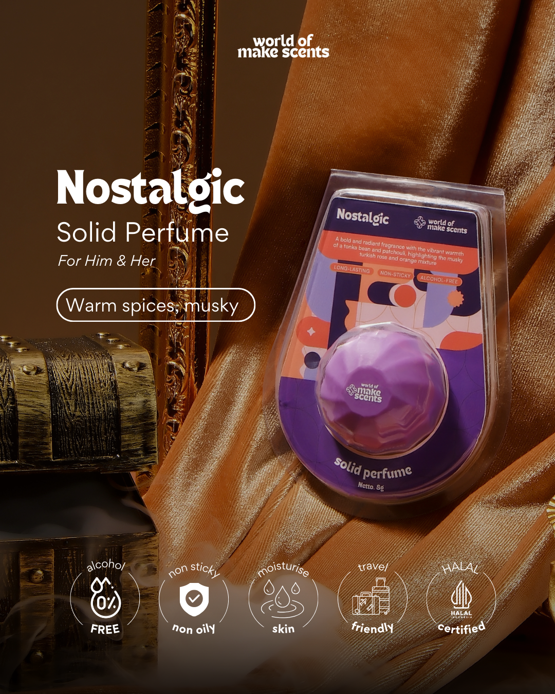 Nostalgic Solid Perfume + Purple Crocy Case