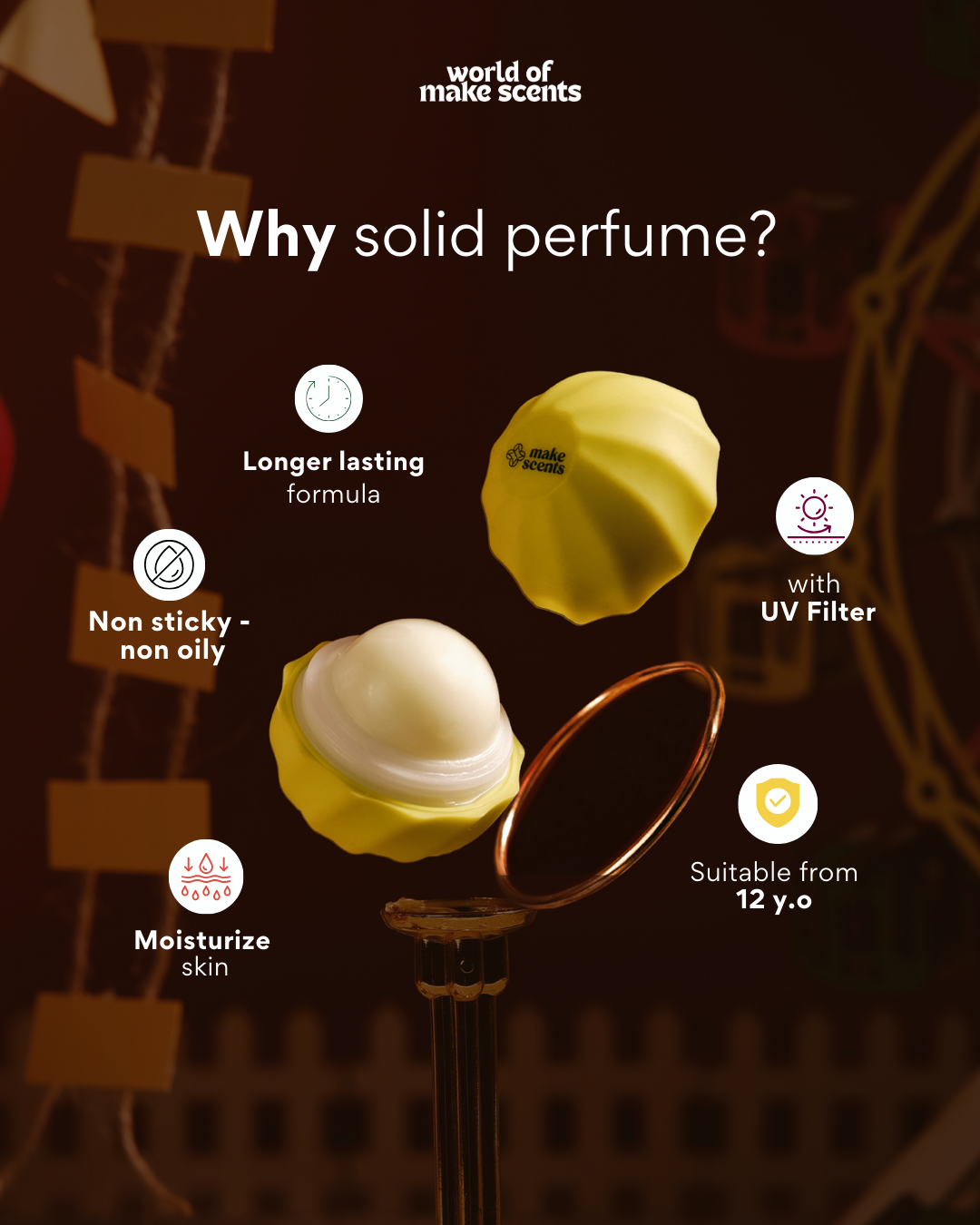 Ambery Solid Perfume + Grey Crocy Case