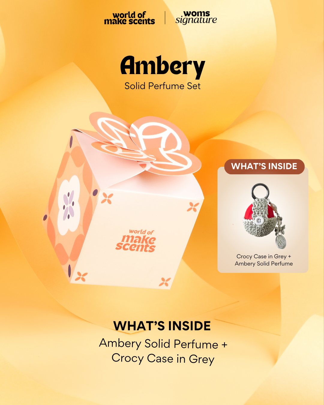 Ambery Solid Perfume + Grey Crocy Case