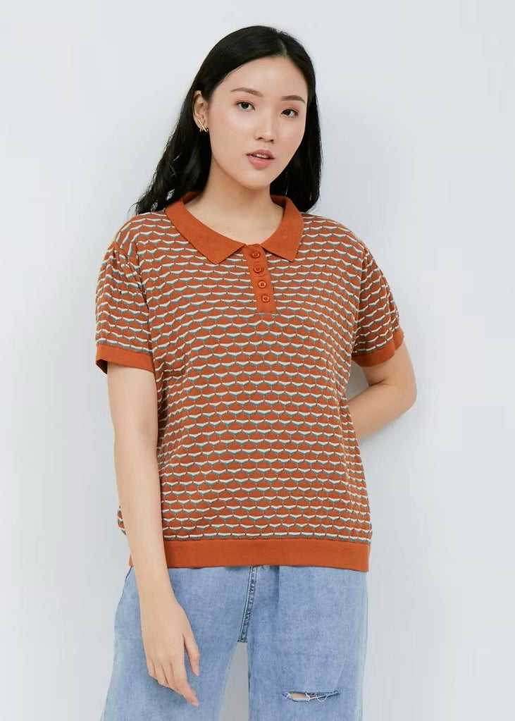 Peony Knit Top Short Sleeve