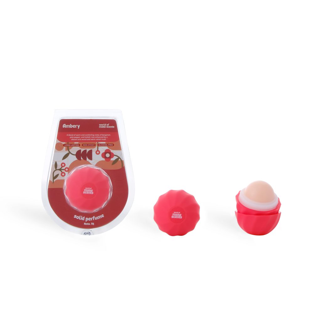 Ambery Solid Perfume + Grey Crocy Case